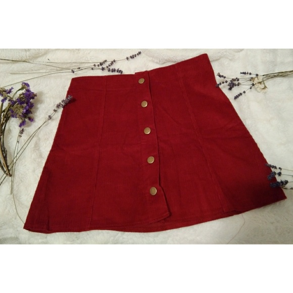 Clarisbelle Button-Up Corduroy Skirt - Picture 2 of 7